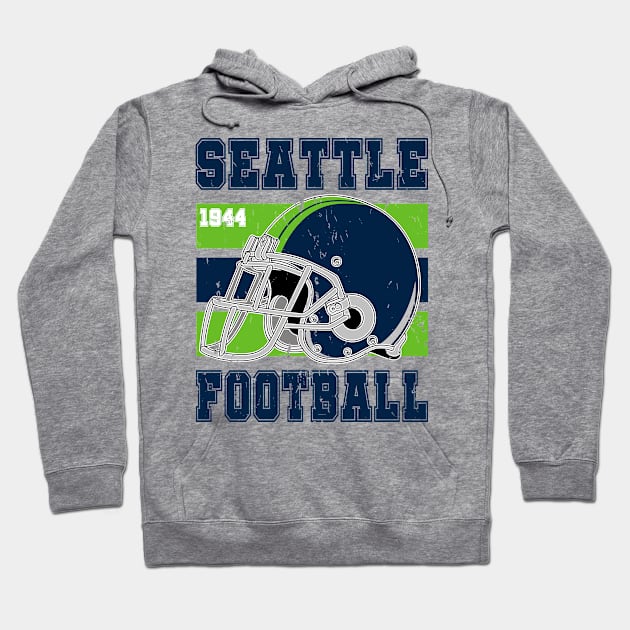 Seattle Retro Football Hoodie by Arestration